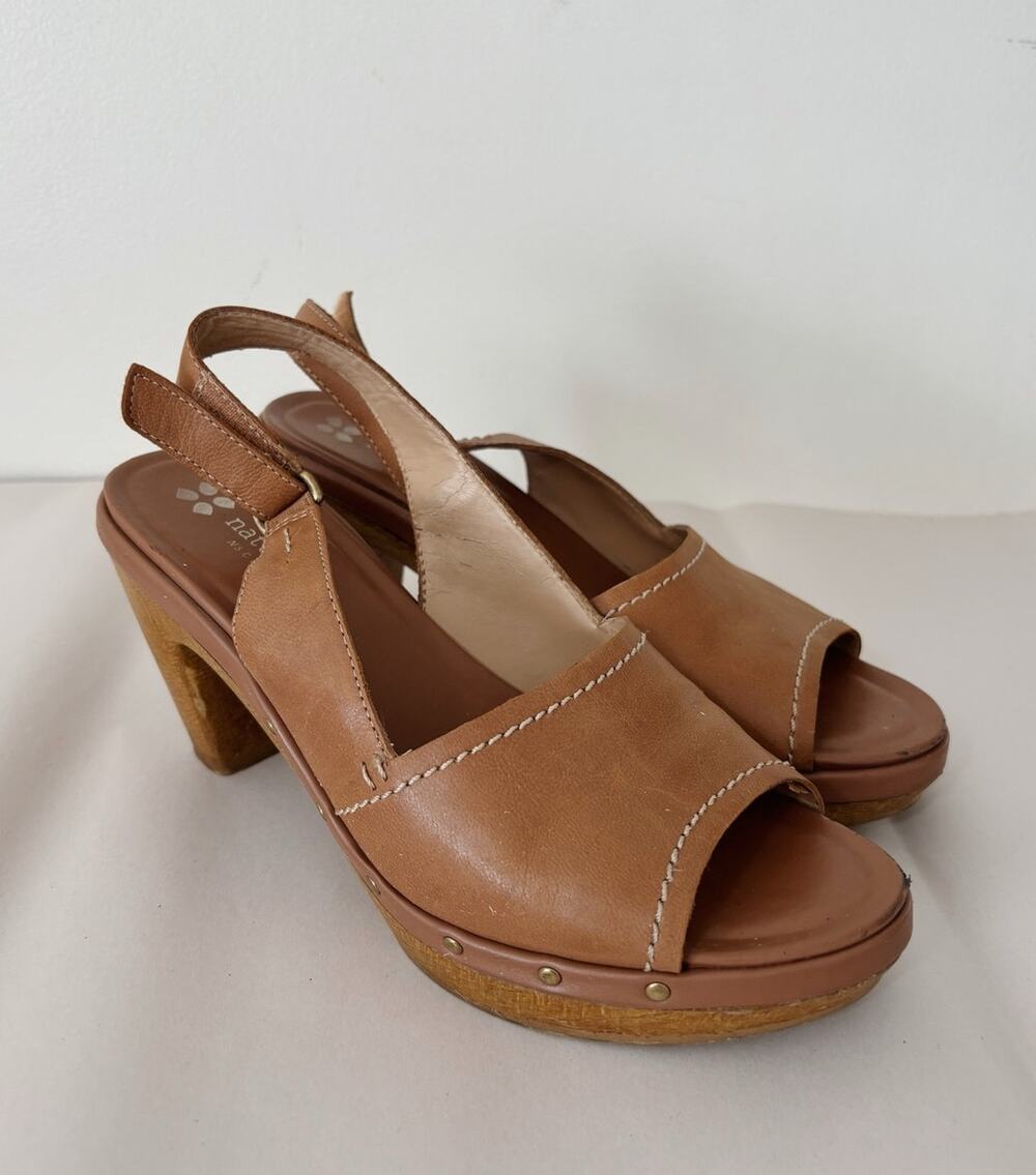 Brown Honey Naturalizer Leather Slingback Sandals 6.5